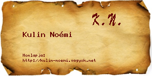 Kulin Noémi névjegykártya